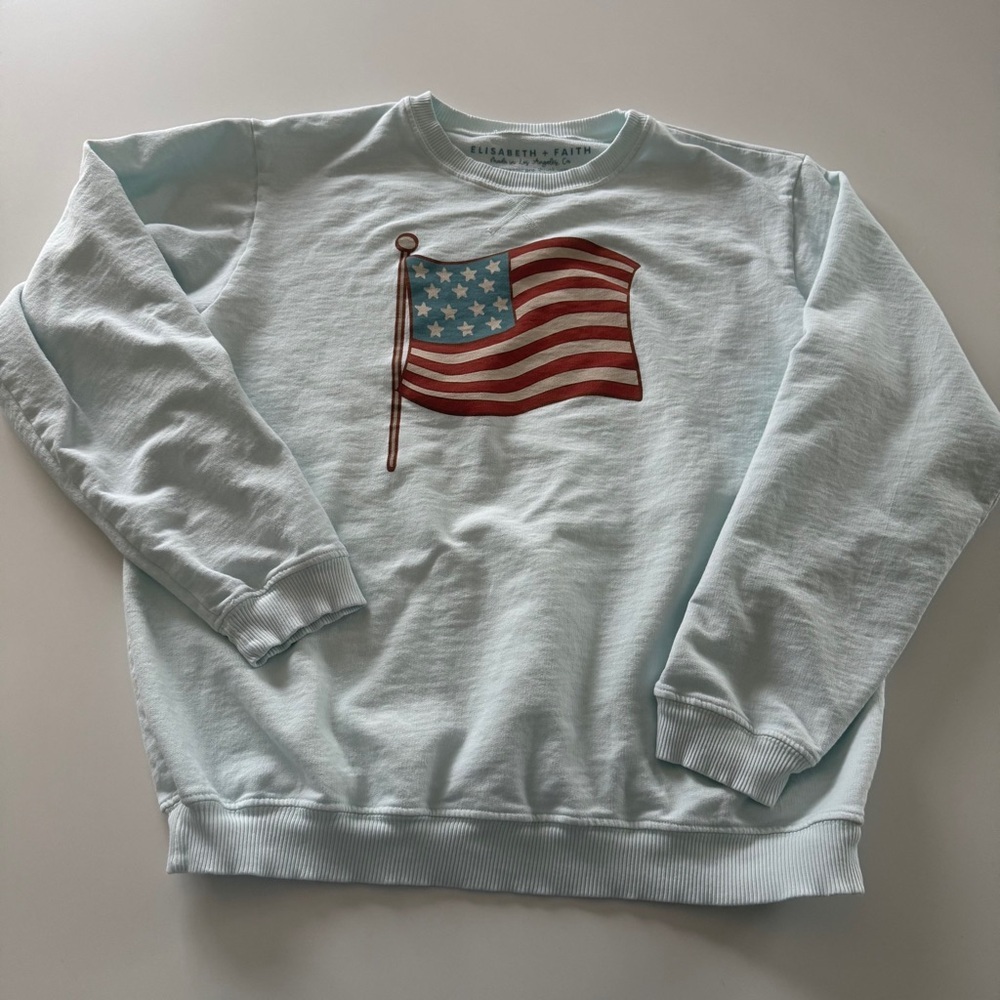 Elisabeth + Faith-Sweatshirt-American Flag-America-4th of July-USA-Size XL